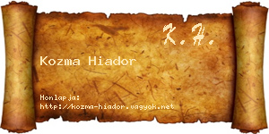 Kozma Hiador névjegykártya